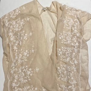 Francesca’s Floral Beige Swimsuit Coverup, OS